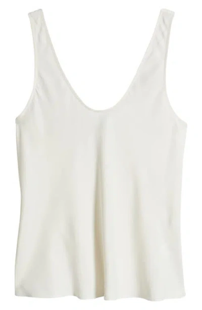 Nordstrom Satin Scoop Neck Tank In Ivory Tofu