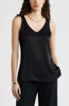 Nordstrom Satin Shell Top In Burgundy