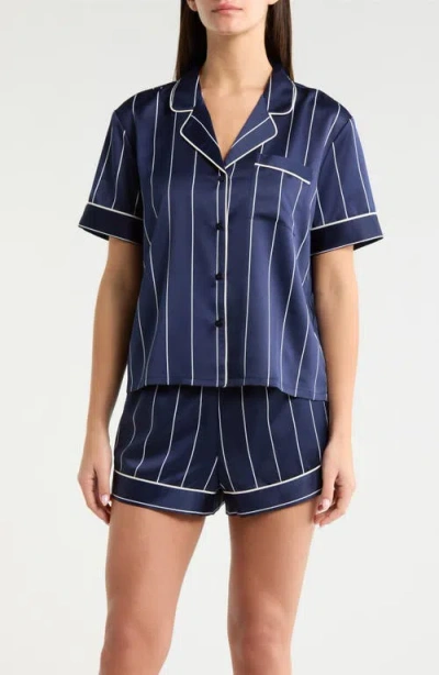 Nordstrom Satin Short Pajamas In Blue