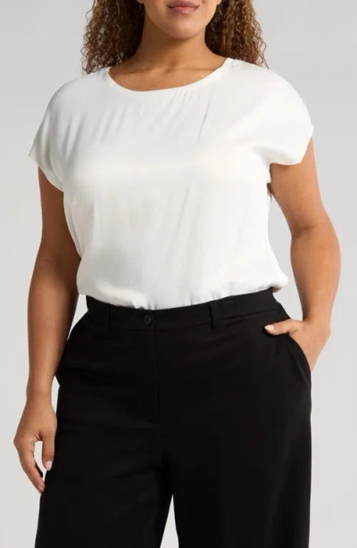 Nordstrom Satin T-shirt In Ivory Tofu