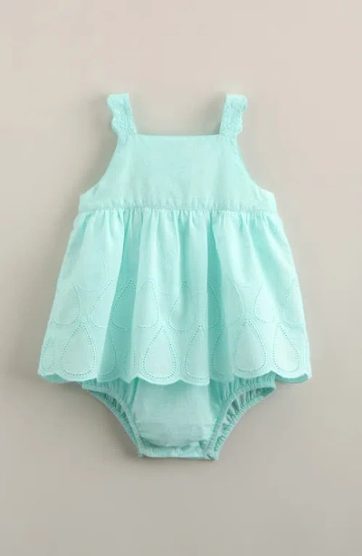 Nordstrom Babies'  Scallop Skirted Bodysuit In Blue