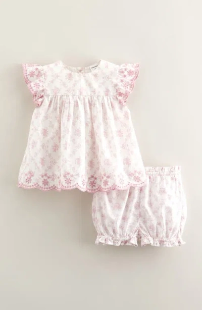 Nordstrom Babies'  Scalloped Gingham Check Cotton Top & Bloomers