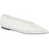 Nordstrom Scarlet Pointed Toe Flat In White Perforated