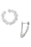Nordstrom Scattered Baguette Cubic Zirconia Front/back Earrings In Metallic
