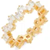 Nordstrom Scattered Cubic Zirconia Eternity Ring In Clear- Gold