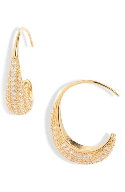 Nordstrom Scattered Cubic Zirconia Hoop Earrings In Clear- Gold