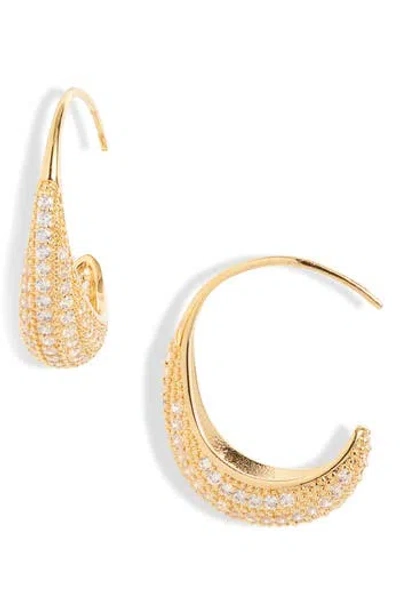 Nordstrom Scattered Cubic Zirconia Hoop Earrings In Gold