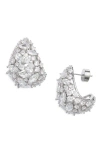 Nordstrom Scattered Cubic Zirconia Teardrop Hoop Earrings In Clear- Silver
