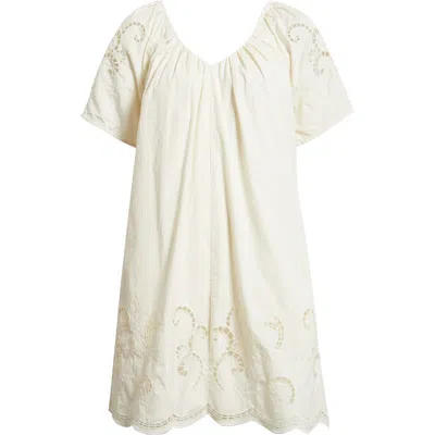 Nordstrom Schiffly Cutwork Embroidery Minidress In White