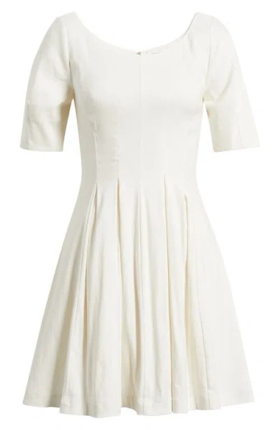 Nordstrom Scoop Neck Linen Blend Dress In White