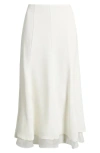Nordstrom Seamed Layered Midi Skirt In White