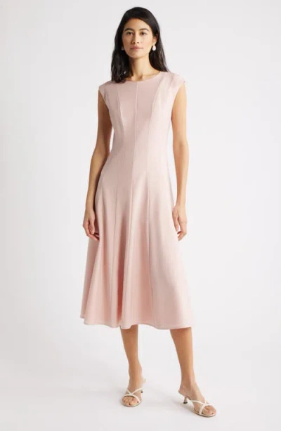 Nordstrom Seamed Wool Blend Midi Dress In Pink