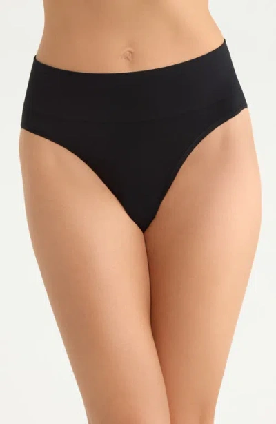 Nordstrom Seamless Hi-cut Briefs In Black