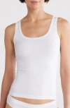 Nordstrom Rib Scoop Neck Cotton Tank In White