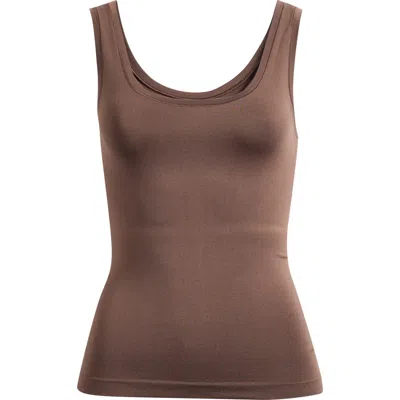 Nordstrom Seamless Layering Tank In Brown