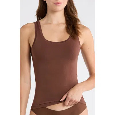 Nordstrom Seamless Layering Tank In Brown