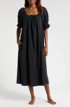 Nordstrom Seersucker Nightgown In Black