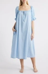 Nordstrom Seersucker Nightgown In Blue Windsurfer