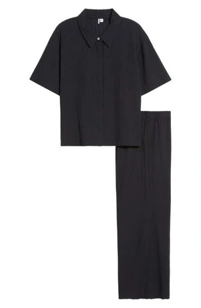 Nordstrom Seersucker Pajamas In Black