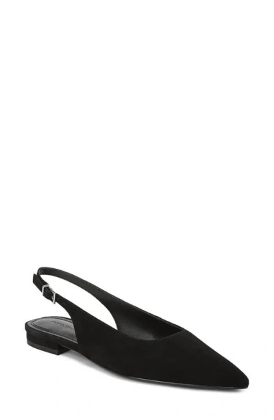 Nordstrom Selina Leather Slingback Flat In Black