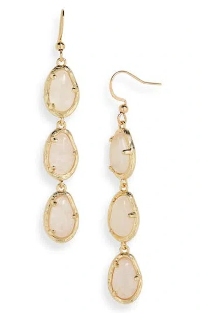 Nordstrom Semiprecious Stone Drop Earrings In Rose Quartz- Gold