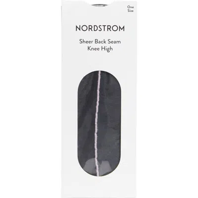 Nordstrom Semisheer Back Seam Knee High Socks In Black