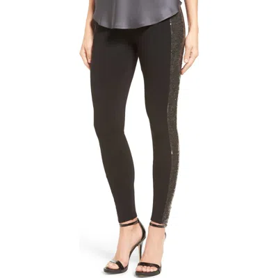 Nordstrom Sequin Sides Leggings In Black