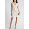 Nordstrom Sequin V-neck Shift Minidress In White