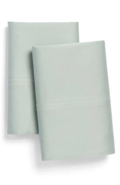 Nordstrom Set Of 2 400 Thread Count Cotton Sateen Pillowcases In Teal Mist