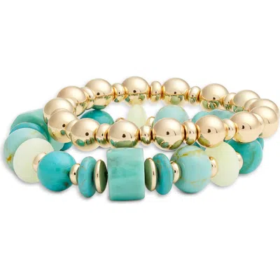 Nordstrom Set Of 2 Beaded Stretch Bracelets In Multi