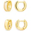 Nordstrom Set Of 2 Chubby Huggie Hoop Earrngs