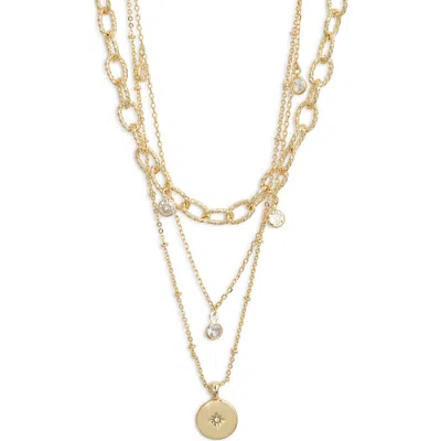 Nordstrom Set Of 2 Crystal Charm Layered Necklaces