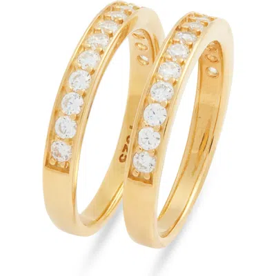 Nordstrom Set Of 2 Cubic Zirconia Rings In Gold
