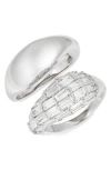 Nordstrom Set Of 2 Cubic Zirconia Sculpted Rings In Metallic