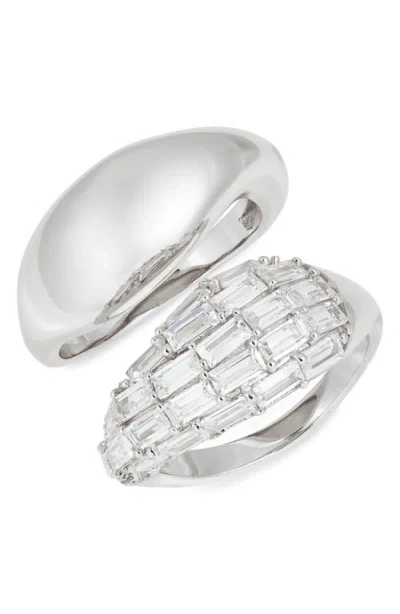 Nordstrom Set Of 2 Cubic Zirconia Sculpted Rings In Metallic