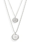 Nordstrom Set Of 2 Cubic Zirconia Starburst Pendant Necklaces In Clear- Silver