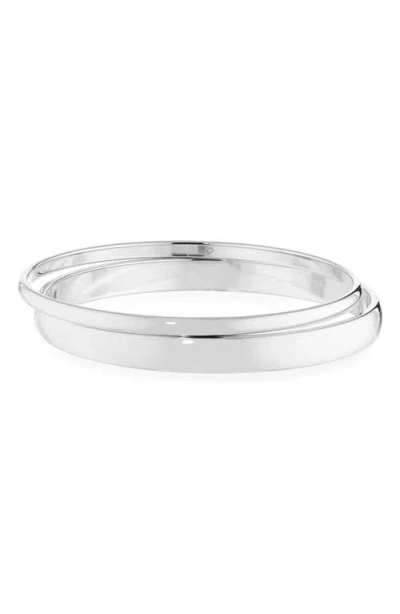 Nordstrom Set Of 2 Demi Fine Bangle Bracelets In Silver