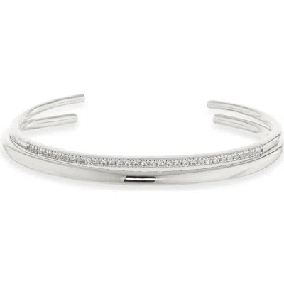 Nordstrom Set Of 2 Demi Fine Cubic Zirconia Cuff Bracelets In Silver