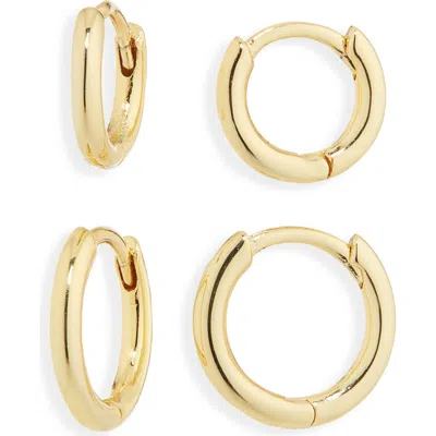 Nordstrom Set Of 2 Demi Fine Huggie Hoop Earrings In Gold