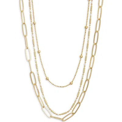 Nordstrom Set Of 2 Enamel Dot Chain Layered Necklaces