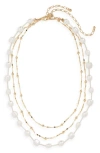 NORDSTROM NORDSTROM SET OF 2 IMITATION PEARL & BALL CHAIN NECKLACES