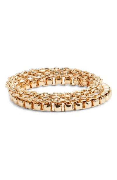 Nordstrom Set Of 2 Mixed Chain Bracelets In Metallic