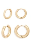 Nordstrom Set Of 2 Multisize Hoop Earrings In Gold