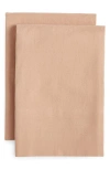 Nordstrom Set Of 2 Organic Cotton Flannel Pillowcases In Tan Natural