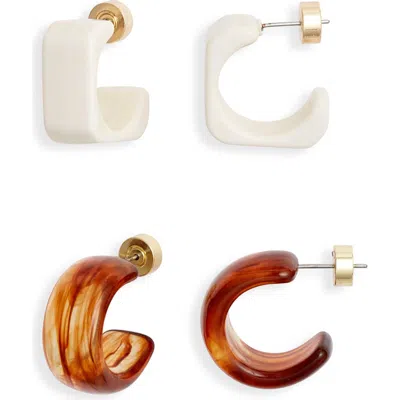 Nordstrom Set Of 2 Resin Hoop Earrings