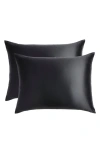 Nordstrom Set Of 2 Silk Pillowcases In Black