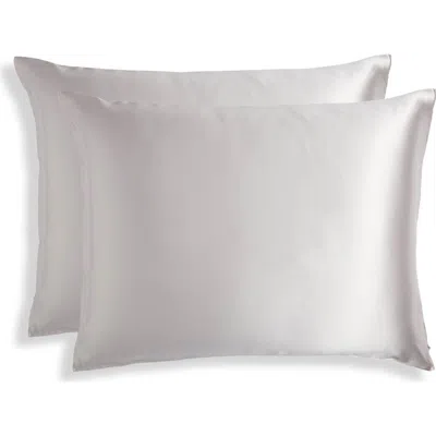 Nordstrom Set Of 2 Silk Pillowcases In Gray