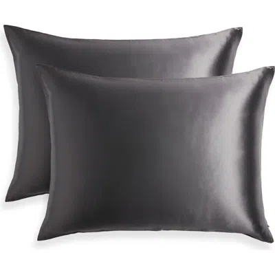 Nordstrom Set Of 2 Silk Pillowcases In Black