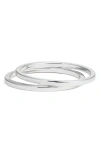 Nordstrom Set Of 2 Square Edge Bangles In Silver