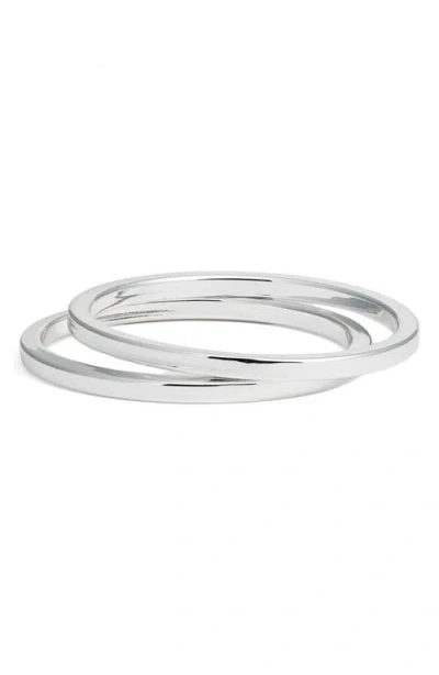 Nordstrom Set Of 2 Square Edge Bangles In Silver